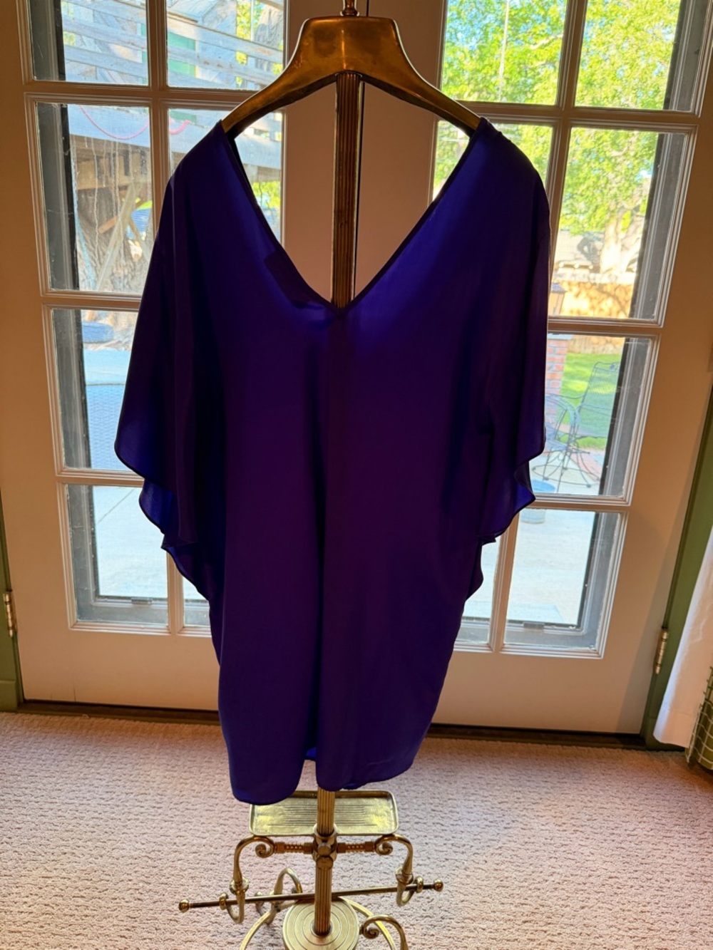 Amanda Uprichard Deep Purple V-Neck Mini Dress
